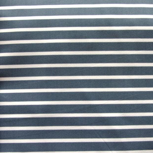Slate Grey and White Stripe Nylon Lycra Swimsuit Fabric