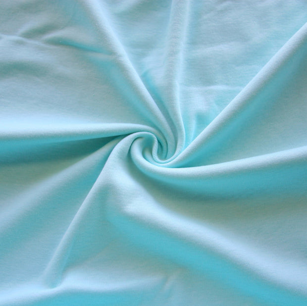 Tiffany Blue Cotton Rib Knit Fabric