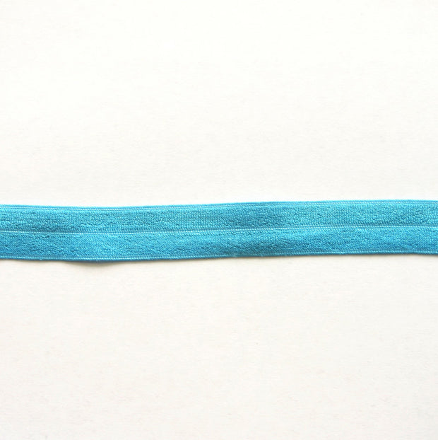 Turquoise Blue Fold Over Elastic Trim