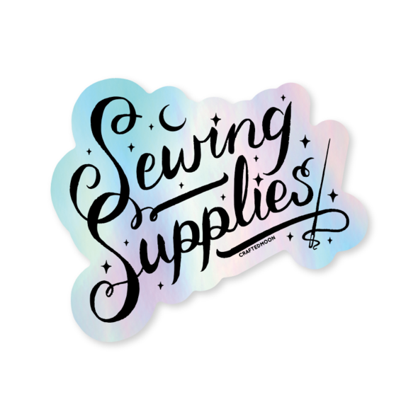 Holographic Sewing Supplies Sticker by CraftedMoon – The Fabric Fairy