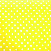 White Aspirin Polka Dots on Yellow Nylon Lycra Swimsuit Fabric