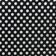 White Dime Sized Polka Dots on Black Nylon Spandex Swimsuit Fabric