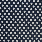 White Dime Sized Polka Dots on Navy Nylon Spandex Swimsuit Fabric