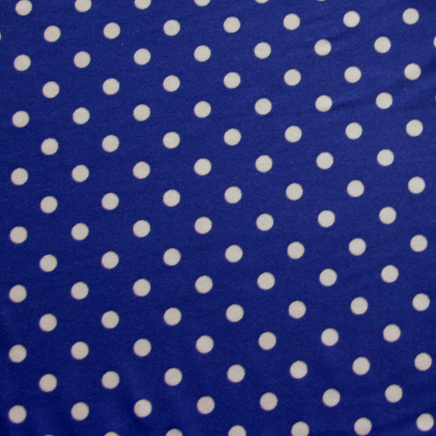 White Eraser Polka Dots on Purple/Royal Nylon Lycra Swimsuit Fabric