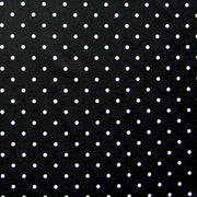 White Pin Dots on Black Nylon Lycra Swimsuit Fabric