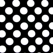 Large White Polka Dots on Black Nylon Lycra Swimsuit Fabric