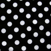 White Polka Dots on Black Swimsuit Fabric - 34" Remnant Piece