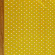 White Eraser Polka Dots on Goldenrod Nylon Spandex Swimsuit Fabric