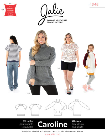 Caroline Raglan Tee and Tunic Sewing Pattern by Jalie