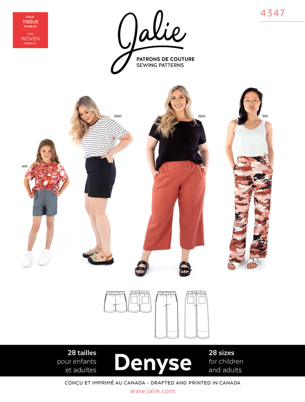 Denyse Pull-on Woven Pants and Shorts Sewing Pattern by Jalie