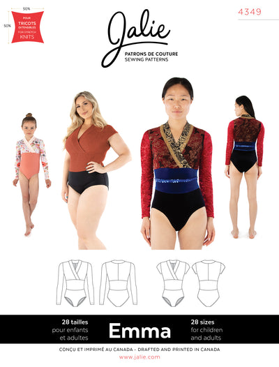 Emma Surplice Neck Leotard Sewing Pattern by Jalie