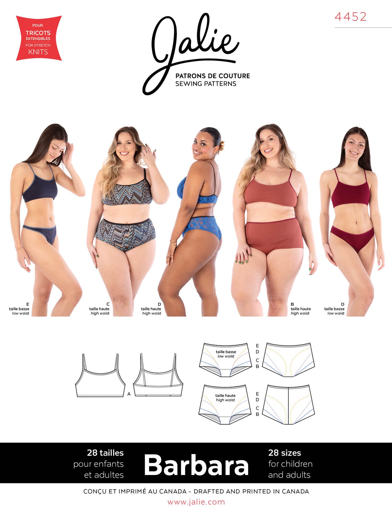 Barbara Underwear Set Sewing Pattern by Jalie Barbara Underwear Set Sewing Pattern by Jalie