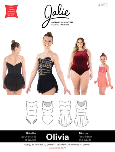 Olivia Sleeveless Skating Dress and Leotard Sewing Pattern by Jalie