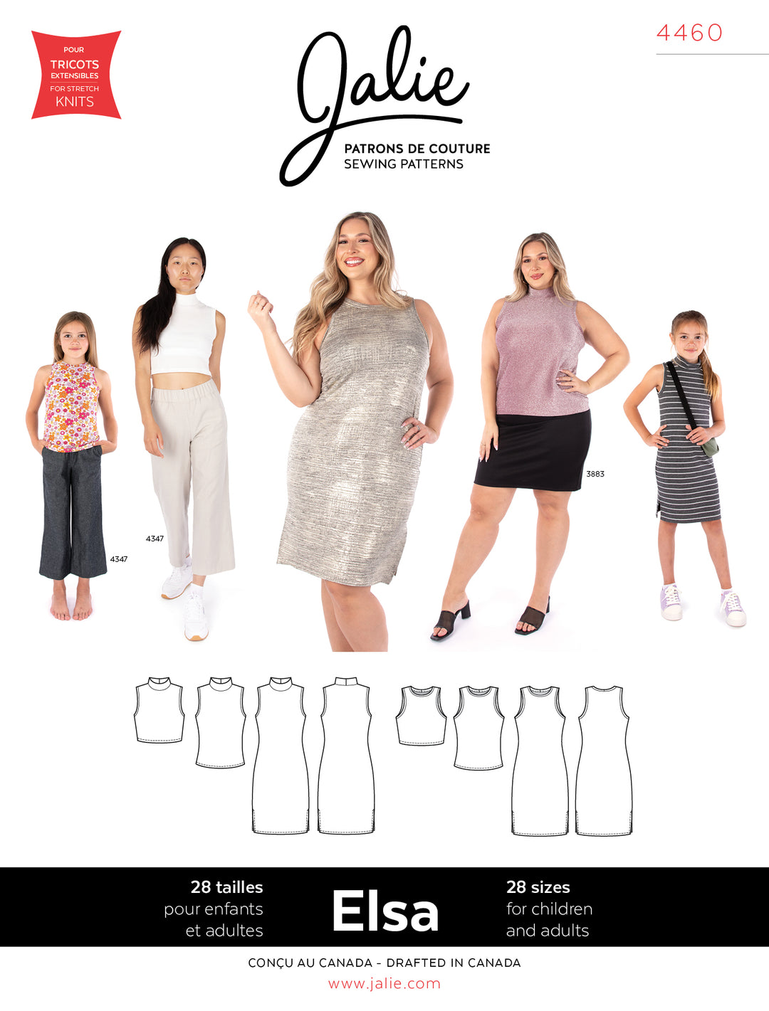 Elsa Sleeveless Top and Dress Sewing Pattern by Jalie – The Fabric Fairy