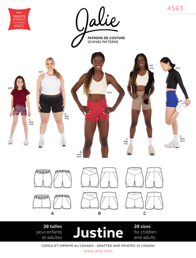 Justine Fitted Athletic Shorts Sewing Pattern by Jalie