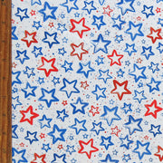 Americana Stars and Splatters on White Poly Spandex Swimsuit Fabric