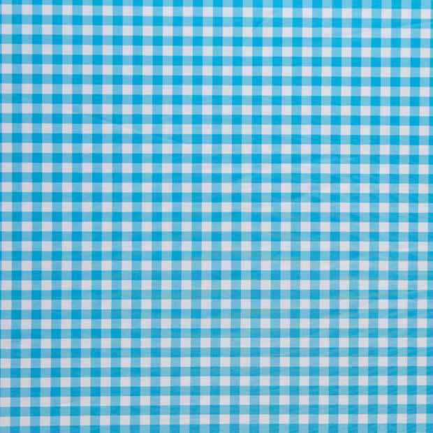 Azure Blue Gingham Poly Spandex Swimsuit Fabric