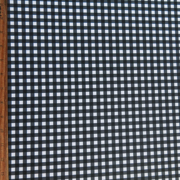 Black Gingham Poly Spandex Swimsuit Fabric