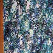 Blue Green Abstract Snakeskin Nylon Spandex Swimsuit Fabric