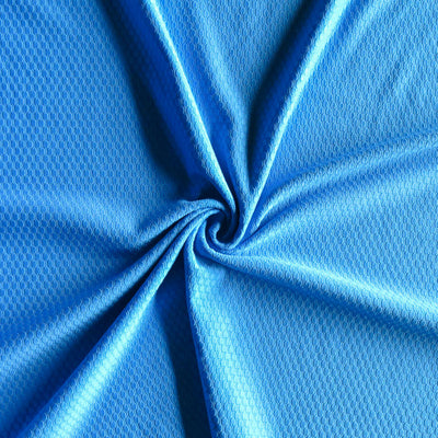 Blue Spark Dri-Fit Bubble Jacquard Poly Spandex Mesh Fabric