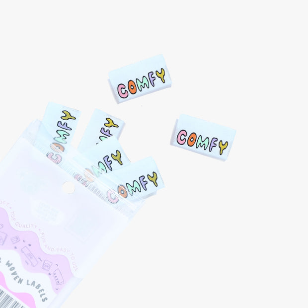 "Comfy" 6 Pack Woven Labels by Kylie and the Machine