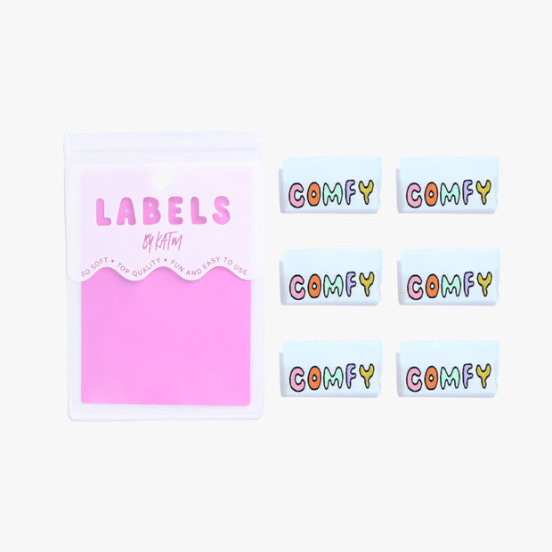 "Comfy" 6 Pack Woven Labels by Kylie and the Machine