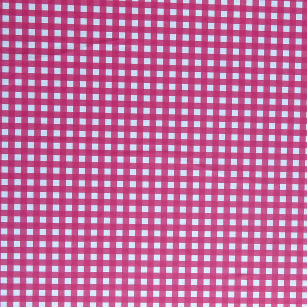 Carmine Rose Gingham Poly Spandex Swimsuit Fabric