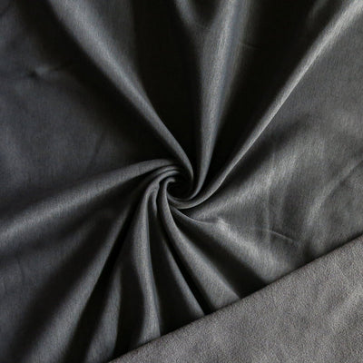 Black Beauty Heathered Grey Repreve Poly Spandex Sweatshirt Fleece Knit Fabric