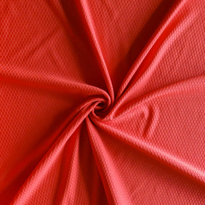 Chile Red Dri-Fit Bubble Jacquard Poly Spandex Mesh Fabric
