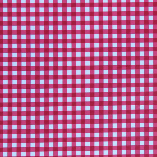 Classic Red Gingham Poly Spandex Swimsuit Fabric