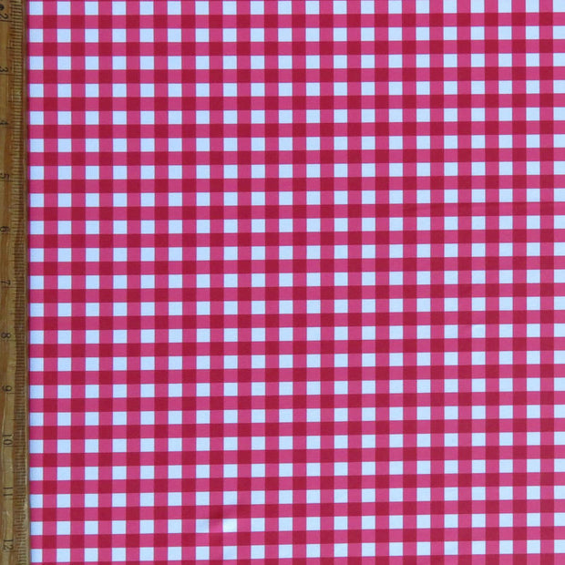 Classic Red Gingham Poly Spandex Swimsuit Fabric