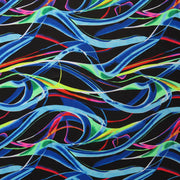 Electric Ribbons Nylon Spandex Swimsuit Fabric - 21" Remnant