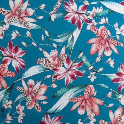 Fly Away Orchid Blue Nylon Spandex Swimsuit Fabric - 33" Remnant