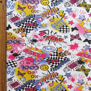 Good Vibes Graffiti Cotton Spandex Jersey Knit Fabric