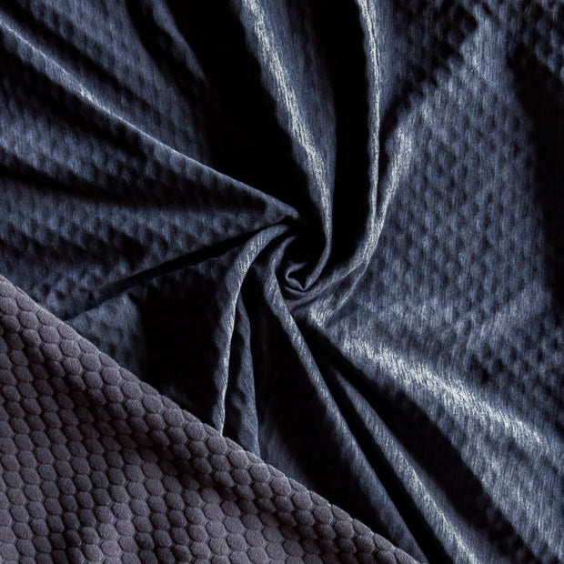 Grey Black Heathered Dry Switch Poly Spandex Fleece Knit Fabric
