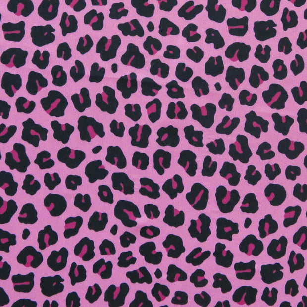 Hot Pink Leopard Print Nylon Spandex Swimsuit Fabric