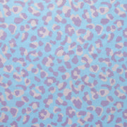 Purple/Pink Leopard on Baby Blue Poly Spandex Swimsuit Fabric