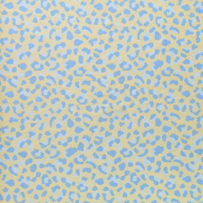 Periwinkle/Light Blue Leopard on Light Yellow Poly Spandex Swimsuit Fabric