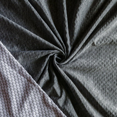 Lilac Grey Heathered Dry Switch Poly Spandex Fleece Knit Fabric