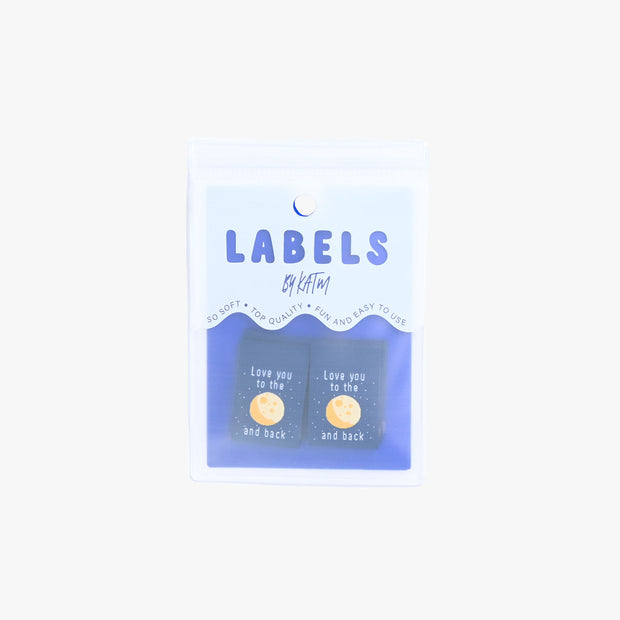 "Love You to The Moon and Back" 6 Pack Woven Labels by Kylie and the Machine