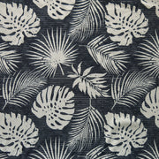 Mint Hawaiian Foliage on Charcoal Flow Stretch Boardshort Fabric