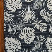 Mint Hawaiian Foliage on Charcoal Flow Stretch Boardshort Fabric