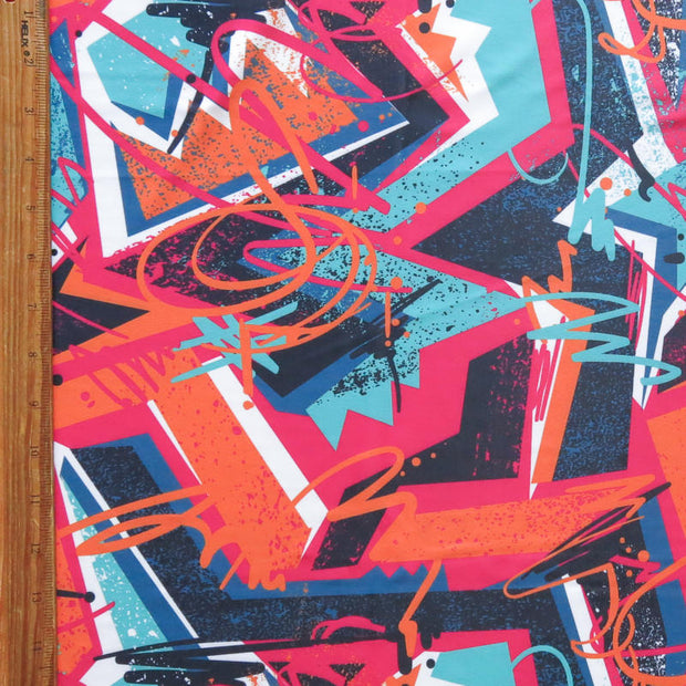 Modern Graffiti Flow Stretch Boardshort Fabric