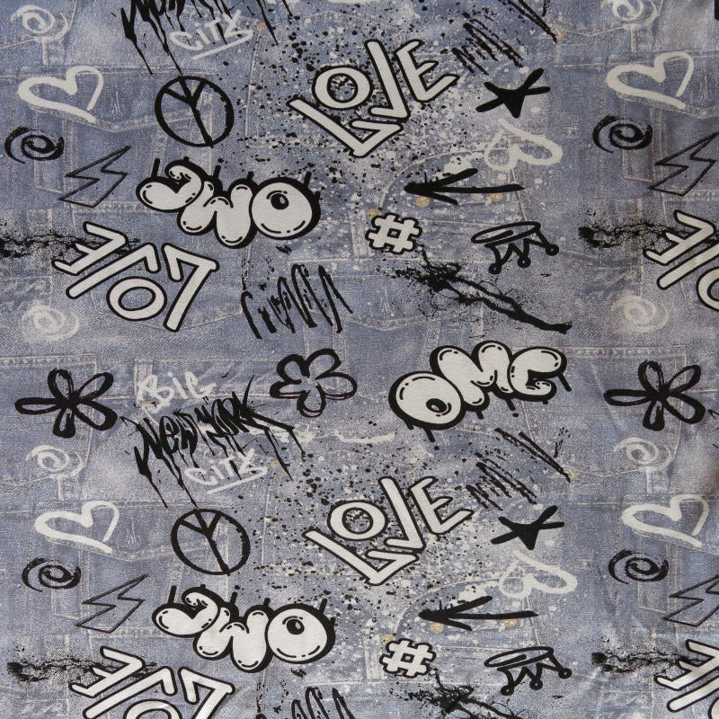 OMG Graffiti Cotton Spandex Jersey Knit Fabric – The Fabric Fairy