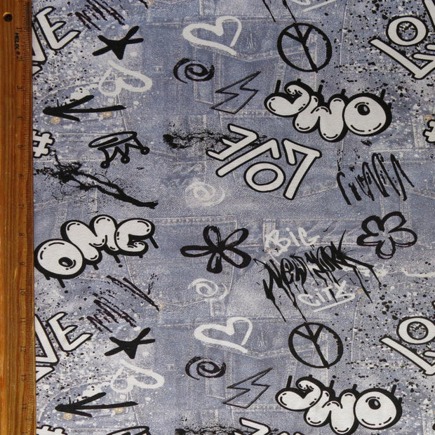 OMG Graffiti Cotton Spandex Jersey Knit Fabric