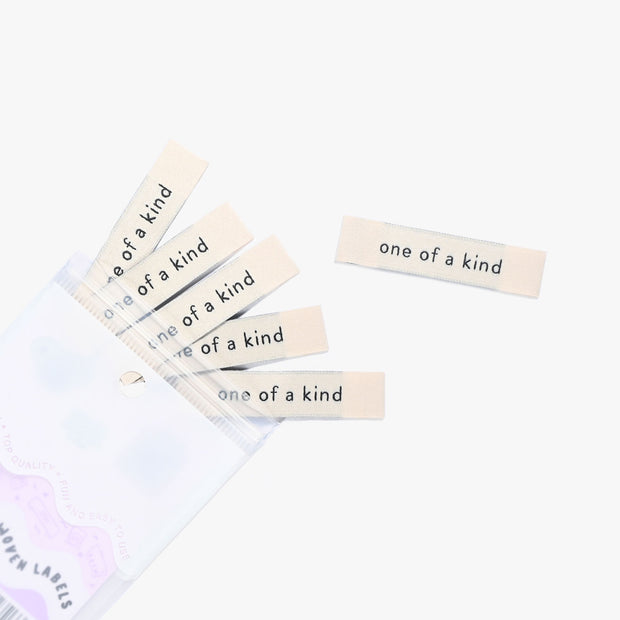 "One of a Kind" 6 Pack Woven Labels by Kylie and the Machine