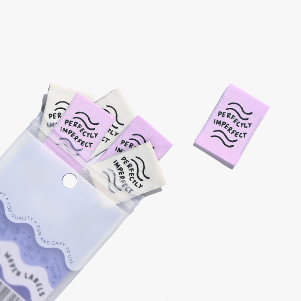"Perfectly Imperfect" 6 Pack Woven Labels by Kylie and the Machine