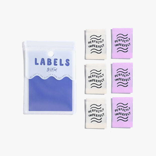 "Perfectly Imperfect" 6 Pack Woven Labels by Kylie and the Machine