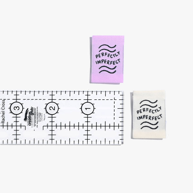"Perfectly Imperfect" 6 Pack Woven Labels by Kylie and the Machine