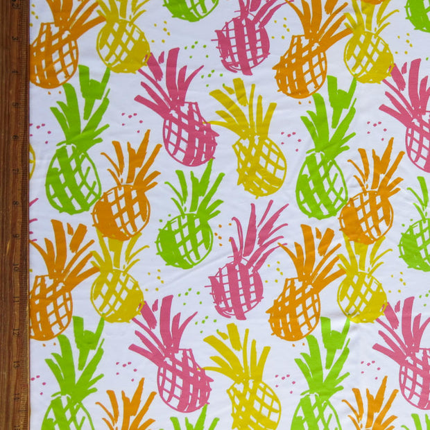 Fluorescent Pineapples Poly Spandex Swimsuit Fabric
